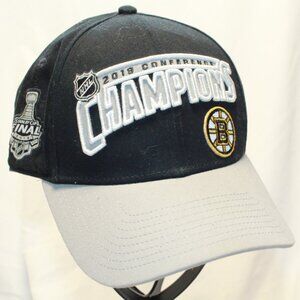 Fanatics Boston Bruins Black Gray NHL 2019 Conference Champions Snapback  Hat